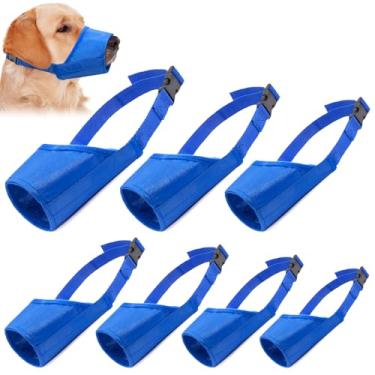 Imagem de Coppthinktu Fato de focinheira para cães, 7 peças, focinheira para morder, latido, mastigar, cobertura de boca ajustável para cães pequenos, médios e grandes, focinheira macia e confortável para