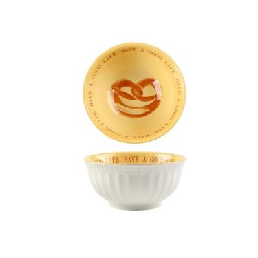 Imagem de Conjunto de tigelas e talheres de cerâmica criativos e personalizados para uso doméstico, tigela e prato de restaurante e hotel, tigelas de sopa de orelhas duplas - tigelas nórdicas de 15 cm