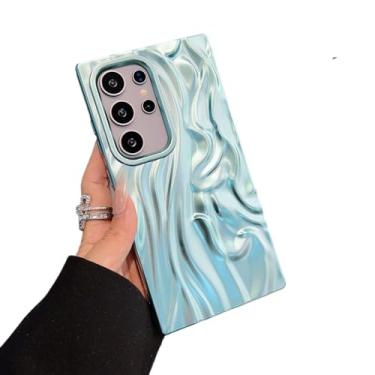 Imagem de Caseative Capa para Samsung Galaxy S23, capa de telefone macia plissada com ondulação de água e ondulação cromada (verde, S23)