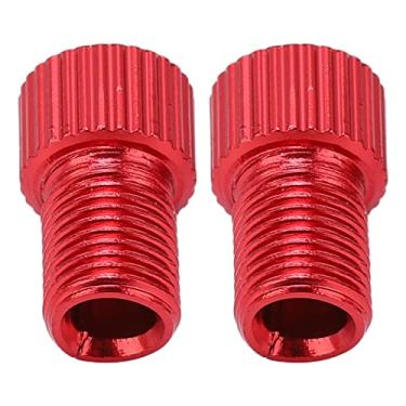 Imagem de 2pcs/set Presta Valve Adaptor, Bike Presta to Schrader Valve Converter Wearproof Mountain Bike Pump Adapter(red)