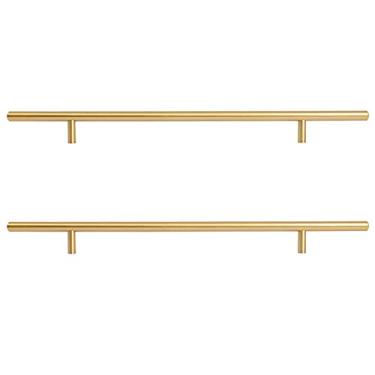 Imagem de Puxadores de móveis de armário puxadores de cozinha puxadores de cozinha de latão maciço dourado barra em T puxador de cozinha ferragens de guarda-roupa puxadores de armário de banheiro para armários