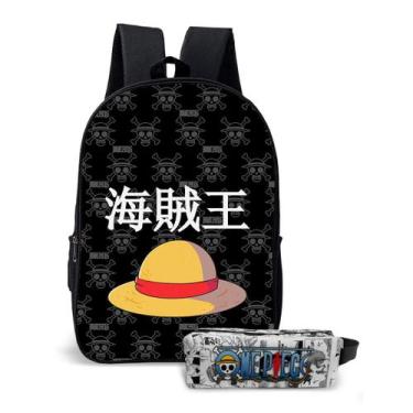 Imagem de Kit Mochila Infantil com Estojo Estampa Série Pirata Chapéu de Palha A