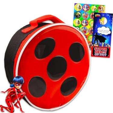 Imagem de Miraculous - Lancheira Escolar Vermelha de Joaninha Isolada com Adesivos e Mais (Material Escolar de Joaninha Miraculosa)