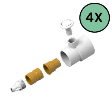 Imagem de Kit 4 Canhão + Válvula Hidromassagem Piscina 50mm - Brustec