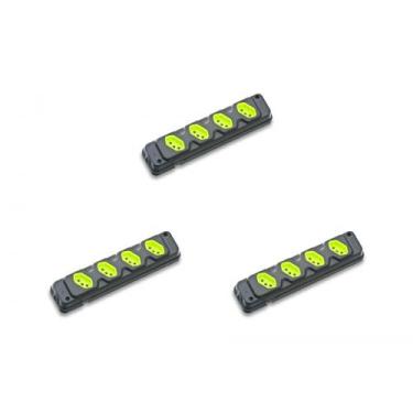 Imagem de Kit C/3 - Tomada Barra Fiolux Quadrupla 20A 2 Polos+Ter...