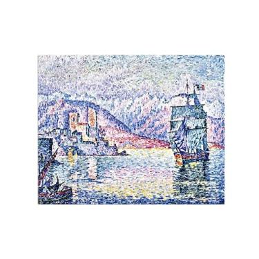 Imagem de Paul Signac Famosas Pinturas-Impressas em Tela-Noite-Moderno Pôster Decoração Sala de Estar e Quarto 60x80cm24x31in Sem Moldura