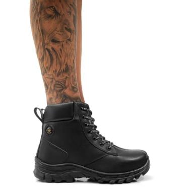 Imagem de Bota Adventure Masculina Coturno Confortável Leve Macio Trabalho Engenheiro Segurança (Preto, BR, Adulto, Numérico, 42)