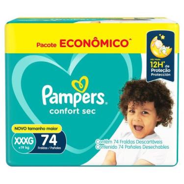Imagem de Fralda Descartável Pampers Confort Sec Max XXXG 74 Unidades, XXXG, 74