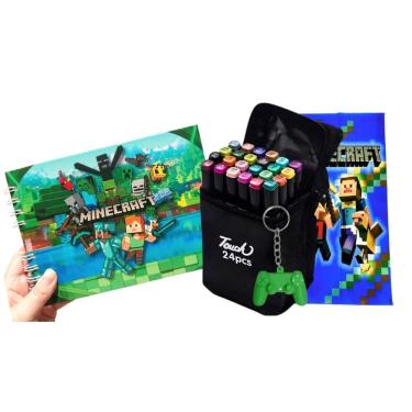 Imagem de Livro Bob Goods Minecraft + 24 Canetinhas E Acessórios