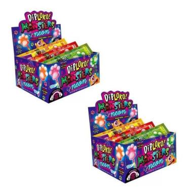 Imagem de Pirulito DipLoko Patinha Neon Três Sabores Contém 60 Un - Danilla food
