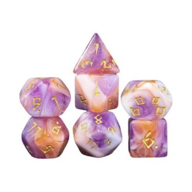 Imagem de Conjunto De Dados Poliédricos Com Glitter De Cores Mistas, 7 Peças D4 