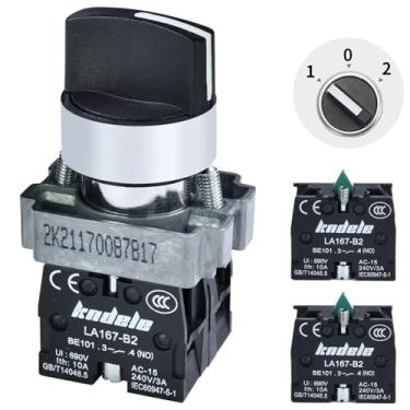 Imagem de Interruptor rotativo de 10 Amp 3 posições 22 mm 7/20.3 cm interruptor seletor de furo de montagem mantido DPST 2NO interruptor de travamento 12V 24VDC 110V 120V 220VAC para carro, caixa de controle