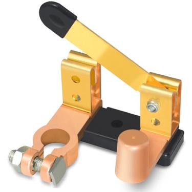Imagem de SDZONGES Interruptor De Desconexão Bateria, Corte E Desligamento 12 V 24 V, Lâmina Faca Poste Superior Master Para Veículos Marítimos, Carros, Barcos, Trailers Quadriciclos (Negativo).