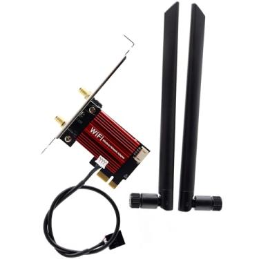 Imagem de Deal4GO AX200NGW 802.11ax WiFi 6 2,4Gbps Dual Band Desktop PCIe Express Wireless WiFi Card Bluetooth 5.0 W/8dBi Antena para Intel AX200 WLAN Windows 10 64-bit