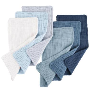 Imagem de Conjunto de panos Baby Burp Konssy Muslin 100% algodão, pacote com 6