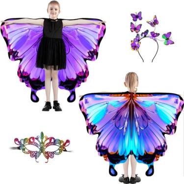 Imagem de Traje de borboleta LYL. Conjunto de asas roxas de dupla face Ling - LY