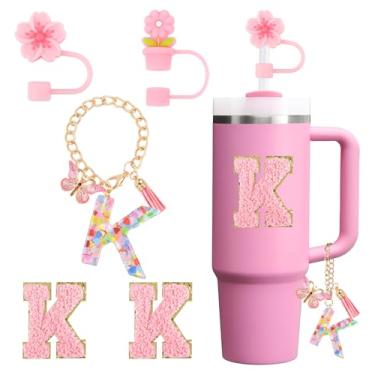 Imagem de Conjunto de acessórios para copo Stanley Cup 850.5 g 1,134.0 g copo com alça, incluindo tampa de palha, pingente de alça, adesivo 5 peças (K)