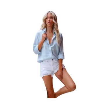 Imagem de Camisa Feminina Vintage Harajuku - Manga Longa em Algodão e Linho, BR-