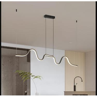 Imagem de Pendente Lustre Sala Quarto Preto Led 3000k Moderno Wave 127/220v Preto