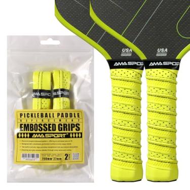 Imagem de PICKLETECH Fita adesiva AMA Sport Pickleball para remo - pacote com 2 - envoltório de substituição perfurado em relevo para raquete de pickleball - superfície aderente com absorção de umidade -