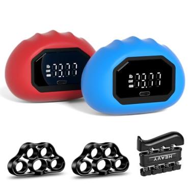 Imagem de Engraçado testador de força de aperto de palma – dinamômetro de força, dispositivo de exercício de mão recarregável, para testador de aderência de mãos e dedos com alongador de dedo, equipamento de