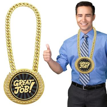 Imagem de Tondiamo Corrente rotativa medalhas de formatura 15 cm grande ouro medalha de prêmio All Star colar de troféu do mês de estudante corrente campeã para competição escolar universitária (1 peça, ótimo