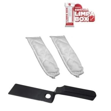 Imagem de Pano de Limpeza e Limpador De Transpasse Espatula Limpa Vidros Janelas E Box (1 Espatula com 2 Refil)