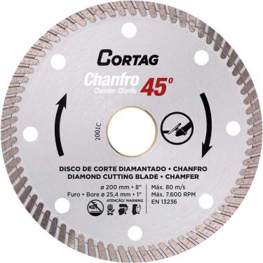 Imagem de Disco De Corte Diamantado, 200 Mm, Para Chanfro 45°, Cortag Ostenvonder
