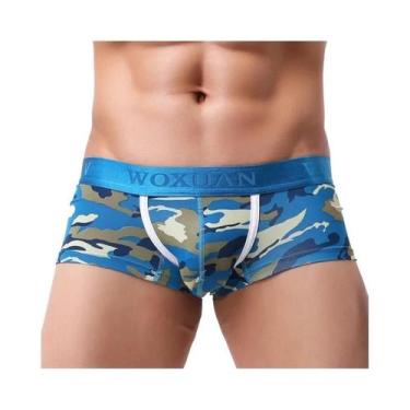 Imagem de Cuecas Boxer Masculinas De Algodão Respirável Com Bolsa Convexa Em U E