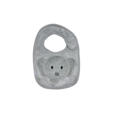Imagem de Babador laço bebê power sec animado, Elefante cinza, 20X31