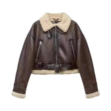 Imagem de Jaqueta Feminina De Inverno Em material sintético Com Pelo Sintético, 