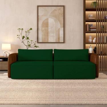 Imagem de Sofá Living Sala de Estar Abel 240cm Bipartido pés de Madeira PU/Velud