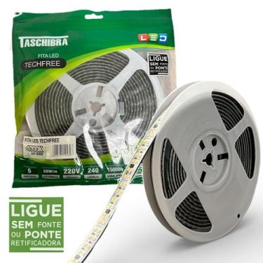 Imagem de Fita Led SMD 5 Metros 20w/m 240 Leds Neutra 4000K 220V IP65 - TASCHIBR