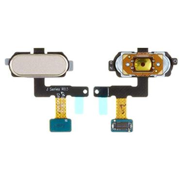 Imagem de Peças de reparo de cabo flexível compatíveis com Samsung J530F Galaxy J5 (2017), J730F Galaxy J7 (2017), (botão de menu, dourado, com plástico, original (PRC))