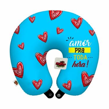 Imagem de Almofada de pescoço viagem amor pra toda hora namorados lembrança