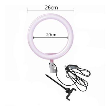 Imagem de Iluminador Ring Light Portátil 26cm 10in Com Tres Cores - oem