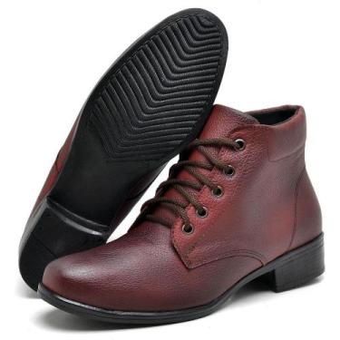 Imagem de Coturno Feminino material ecológico cor Vinho - topflex, Vinho, 37