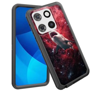Imagem de GFEWYTJYJ Capa para Moto G Stylus 5G 2025, proteção total de 3 camadas à prova de choque, resistente, resistente e alto impacto, capa rígida para Motorola Moto G Stylus 5G 2025, Space Shark