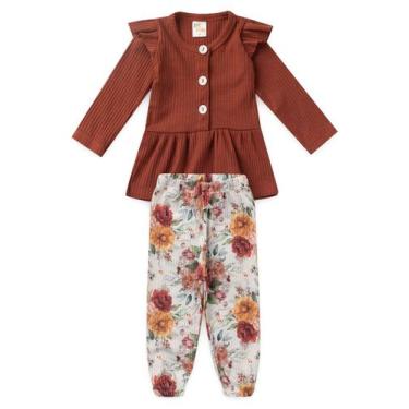 Imagem de Conjunto Bata e Calça Canelado Bebê - Terra - Ame Kids, P