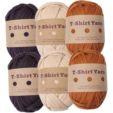Imagem de 6 Pcs T-shirt Tecido Elástico Fio De Crochê Fio De Camiseta Grosso Para Diy Bolsa Cobertor Almofada Projetos De Crochê, Style J