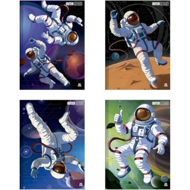 Imagem de Kit de Cadernos Brochurão, Animativa, Capa Dura, Outer Space, 80 Folhas, Pacote com 5