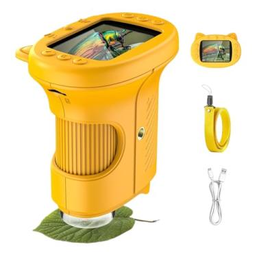 Imagem de Microscópio portátil | Brinquedo de ampliação de 1000 x - Microscópios digitais portáteis de laboratório | para crianças, meninas, aniversário, Natal, Ano Novo, Páscoa, ambientes internos e externos