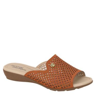 Imagem de Tamanco Anabela Slide Feminino Modare Conforto 7127.258, Conhaque, 35