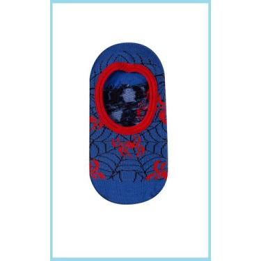 Imagem de Meia Sapatilha Infantil Antiderrapante - Menino Aranha - Duck, Azul, P
