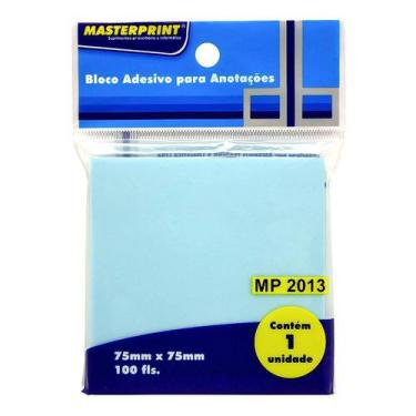 Imagem de Bloco Adesivo Para Anotações Azul 75X75mm Com 100 Folhas Masterprint M