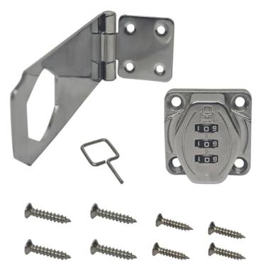 Imagem de Fechadura de porta com senha sem chave para armário Bloqueio de senha de 3 dígitos Bloqueio interno antifurto para espelho de armário superfície prateada (15 cm)