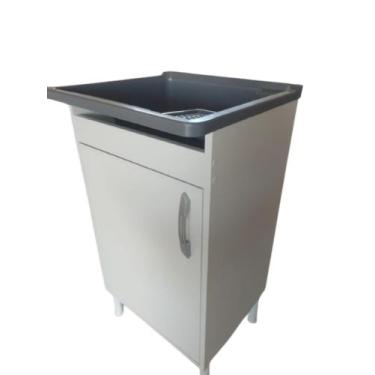 Imagem de Tanque Com Gabinete Mdf 46x84 Cm Pequeno 26 Litros Montado - somadeira