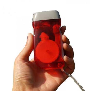 Imagem de Luzes de acampamento lanternas manivela lanterna sem bateria vermelha 