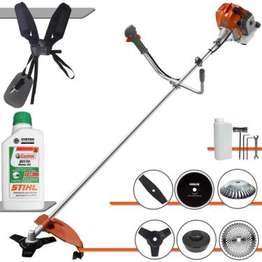 Imagem de Roçadeira Lateral Tekna RL520AC-G2 52cc Com Lâmina Facão, Lâmina 3 Pontas, Lâmina 40 Dentes Vídea, Lâmina 80 Dentes + Escova de Aço + ÓLEO STIHL 2T