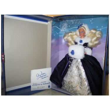 Imagem de Boneca colecionável Barbie Winter Princess Bride edição limitada com vestido de noiva de inverno - ano 1993